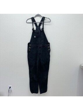 Lucy & Yak Black Dungaree Denim Jean Overalls Womens size 8 Regular